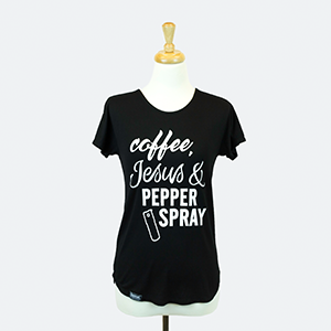 Coffee, Jesus & Pepper Spray Shirt - Black