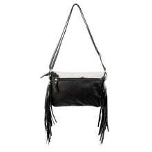 Load image into Gallery viewer, Hide Away Bag- Black and White Cross Body Cuff Clutch